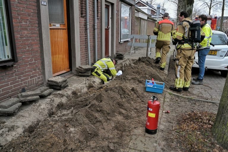 Gaslek in Westend Oisterwijk na graafwerk voor leidingen